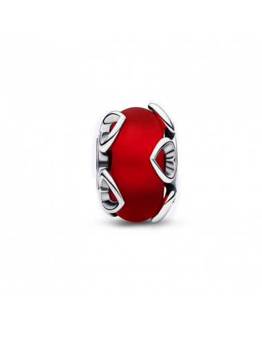 Pandora Charm Vetro di Murano Rosso e Cuori