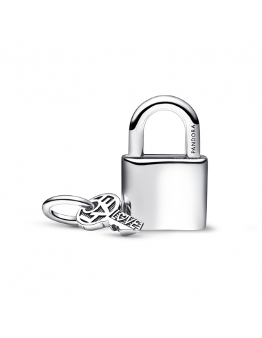 Pandora Pendente Lucchetto e ChiavedellAmore con Pietre Rosse