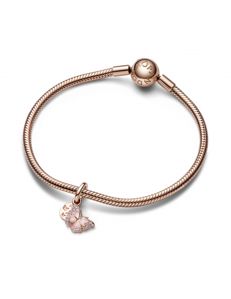 Pandora Charm pendente doppio Farfalla Rosa e Messaggio