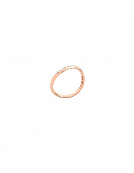 ANELLO DODO ESSENTIAL WAVE. ORO ROSA DIAMANTI BIANCCHI MISURA 54