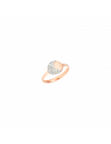 ANELLO DODO MOON AND SUN. ORO ROSA DIAMANTI MISURA 52