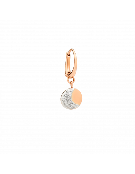 ORECCHINO DODO MOON AND SUN. ORO ROSA DIAMANTI BIANCHI