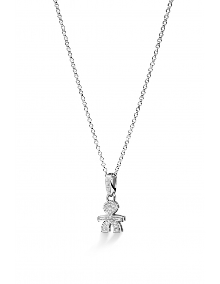 GIROCOLLO LE BEBE MASCHIETTO MINI. ORO BIANCO DIAMANTI