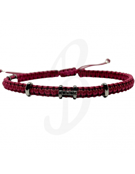 BRACCIALE CONCORDIA CON 2 OVALI UN ARCO. ORO NERO DIAMANTI NERI SAGOLA PRUGNA L