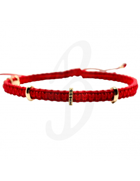 BRACCIALE CONCORDIA 3 OVALI. ORO ROSA E DIAMANTI NERI SAGOLA ROSSA ECOLOGICA L