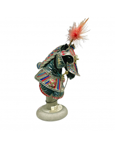 SOPRAMMOBILE IN ARGENTO. BUSTO DI CAVALLO CON BARDA INGLESE 2