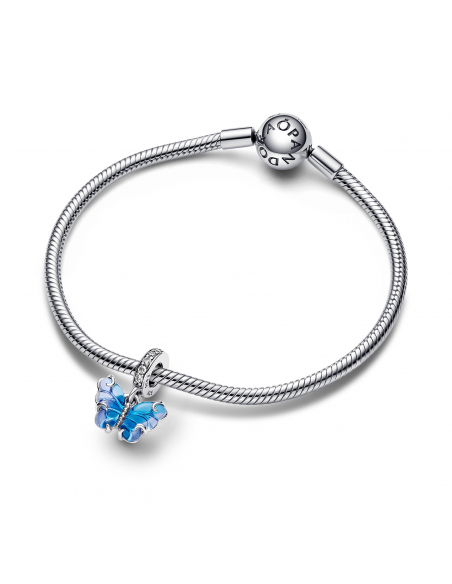 Pandora Pendente Farfalla Vetro di Murano Blu