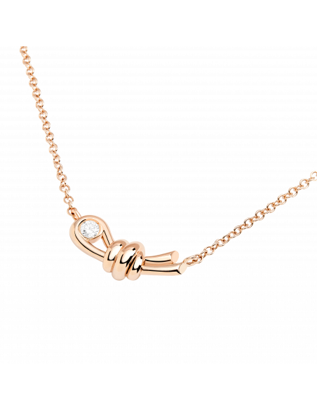 COLLANA DODO NODO. ORO ROSA. DIAMANTE BIANCO