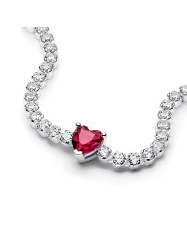 Pandora Bracciale Tennis con Cuore Rosso Misura 18