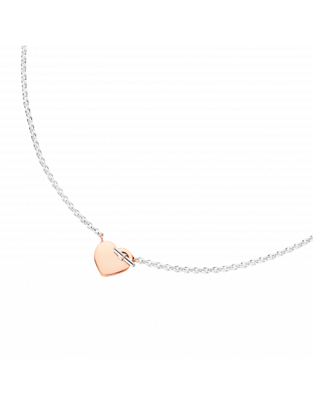 COLLANA DODO CUORE TBAR. ARGENTO ORO ROSA