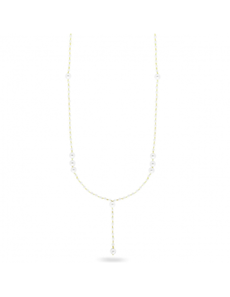 COLLANA LUNGA CRAVATTA RUE DES MILLE CON PERLE WHITESIDE. ARGENTO