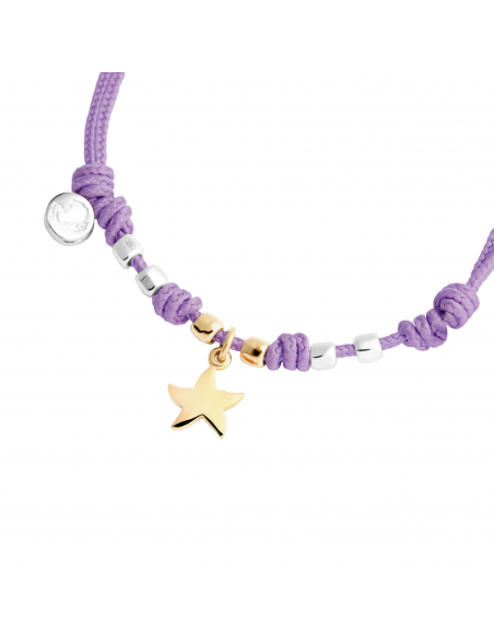 BRACCIALE DODO CON MINI STELLINA. ORO GIALLO ARGENTO