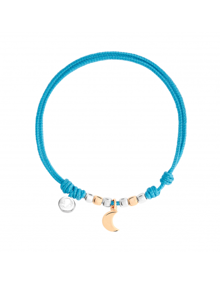 BRACCIALE DODO CON MINI LUNA. ORO ROSA ARGENTO