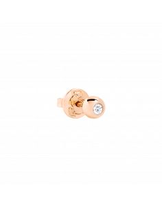 ORECCHINI STUD DODO BOLLICINE. ORO ROSA DIAMANTE