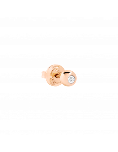 ORECCHINI STUD DODO BOLLICINE. ORO ROSA DIAMANTE