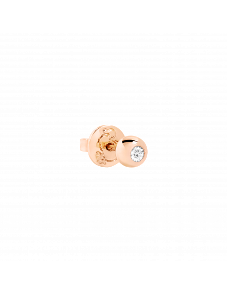 ORECCHINI STUD DODO BOLLICINE. ORO ROSA DIAMANTE