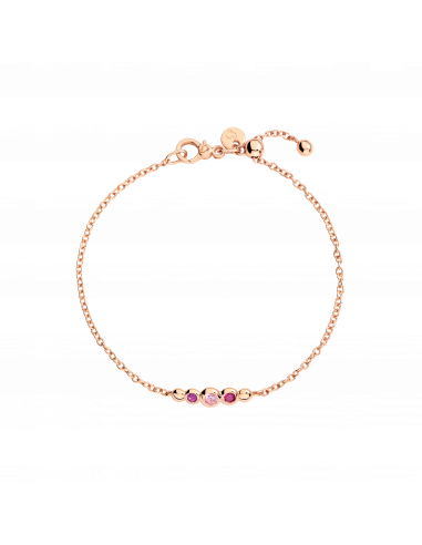 BRACCIALE DODO BOLLICINE. ORO ROSA ZAFFIRO. AMETISTA E RUBINO MISURA XXL