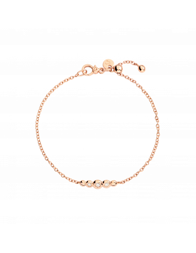 BRACCIALE DODO BOLLICINE. ORO ROSA DIAMANTI BIANCHI MISURA XXL