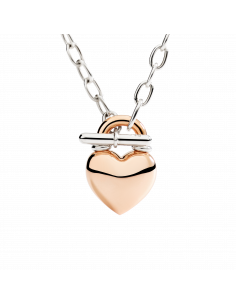 COLLANA DODO CUORE IN ORO ROSA 9K E CATENA IN ARGENTO 2