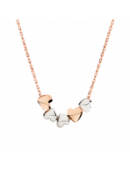 COLLANA DODO CUORE. ORO ROSA E ARGENTO