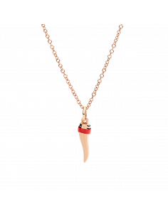 CIONDOLO DODO CORNO. ORO ROSA SMALTO 2