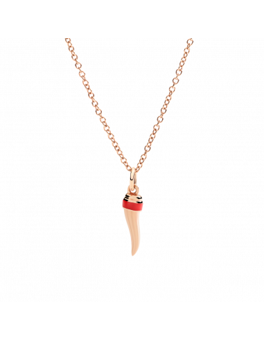 CIONDOLO DODO CORNO. ORO ROSA SMALTO