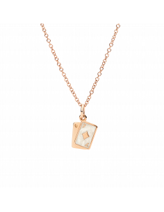 CIONDOLO DODO CARTE DA GIOCO. ORO ROSA SMALTO 2