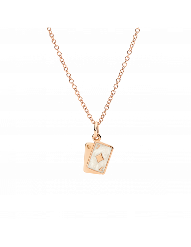 CIONDOLO DODO CARTE DA GIOCO. ORO ROSA SMALTO