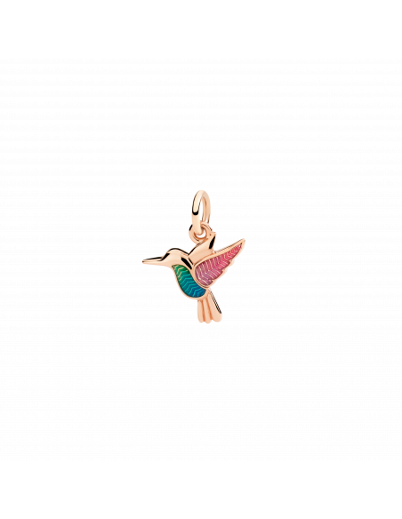 CIONDOLO DODO COLIBRI. ORO ROSA E SMALTO
