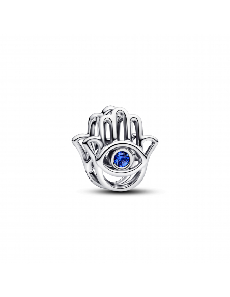 Pandora Openwork Mano di Fatima Pietra Blu