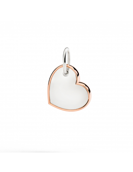 CIONDOLO DODO XL CUORE. ARGENTO ORO ROSA