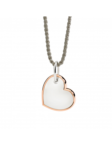 CIONDOLO DODO XL CUORE. ARGENTO ORO ROSA