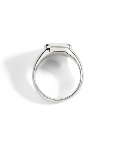 ANELLO DODO SIGILLO. ARGENTO. DIAMANTE MISURA 54 2