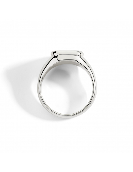 ANELLO DODO SIGILLO. ARGENTO. DIAMANTE MISURA 52