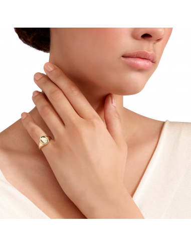 ANELLO DODO SIGILLO. ORO GIALLO. DIAMANTE MISURA 56