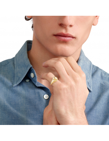 ANELLO DODO SIGILLO. ORO GIALLO. DIAMANTE MISURA 52