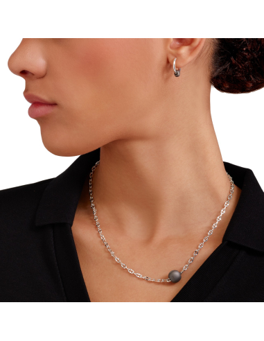 COLLANA DODO PEPITA. ARGENTO TITANIO