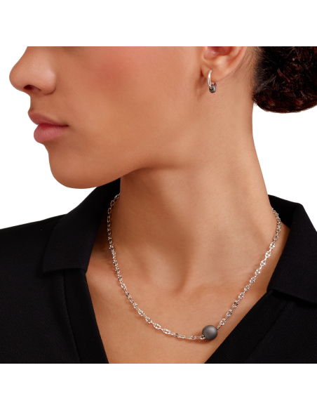 COLLANA DODO PEPITA. ARGENTO TITANIO