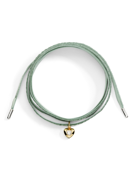 CIONDOLO DODO CUORE. ORO GIALLO ZAFFIRO BIANCO SINTETICO