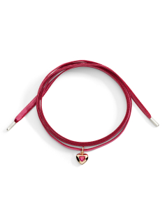 CIONDOLO DODO CUORE. ORO ROSA RUBINO SINTETICO 2