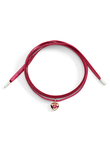 CIONDOLO DODO CUORE. ORO ROSA RUBINO SINTETICO