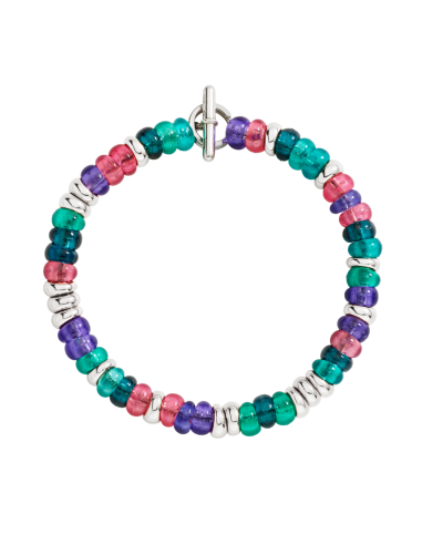 BRACCIALE DODO RONDELLE. ARGENTO E PLASTICA RICICLATA MISURA S