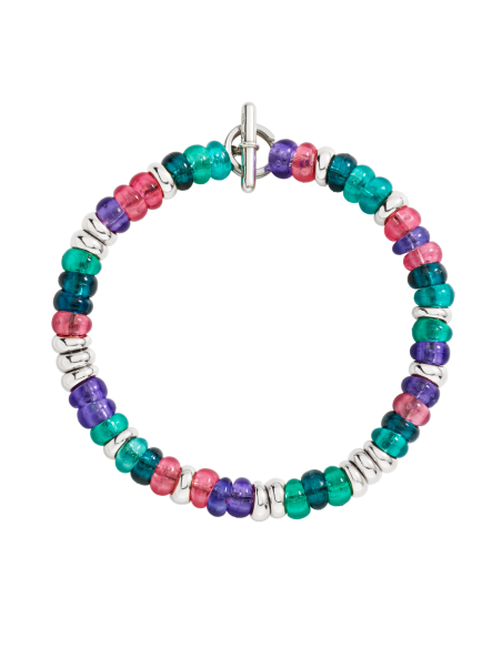BRACCIALE DODO RONDELLE. ARGENTO E PLASTICA RICICLATA MISURA S