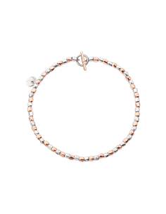BRACCIALE DODO MINI GRANELLI. ORO ROSA. ARGENTO MISURA XL