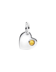 Pandora Pendente Cuore con Pietra Miele Novembre da incidere