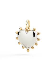 CIONDOLO DODO CUORE. ORO GIALLO ARGENTO MALACHITE 2