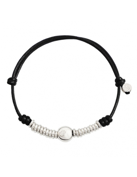 BRACCIALE DODO PEPITA E RONDELLE, ARGENTO, COTONE