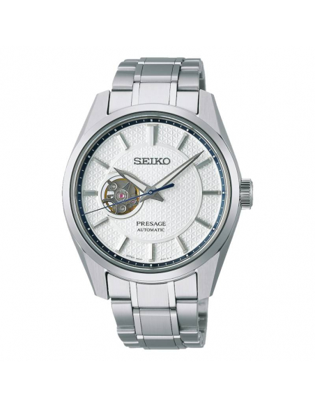OROLOGIO SEIKO PRESAGE SHARP EDGED COEUR OUVERT. BIANCO BLU