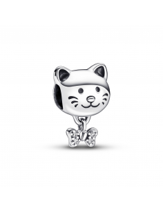 Pandora Cat sterling silver charm with clear cubic zirconia