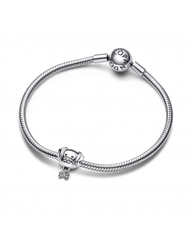 Pandora Dog sterling silver charm with clear cubic zirconia